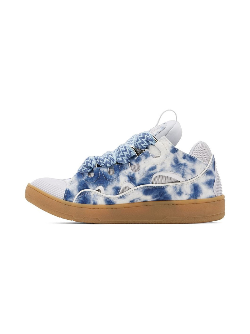 SSENSE Exclusive Blue Curb Washed Denim Sneakers 3