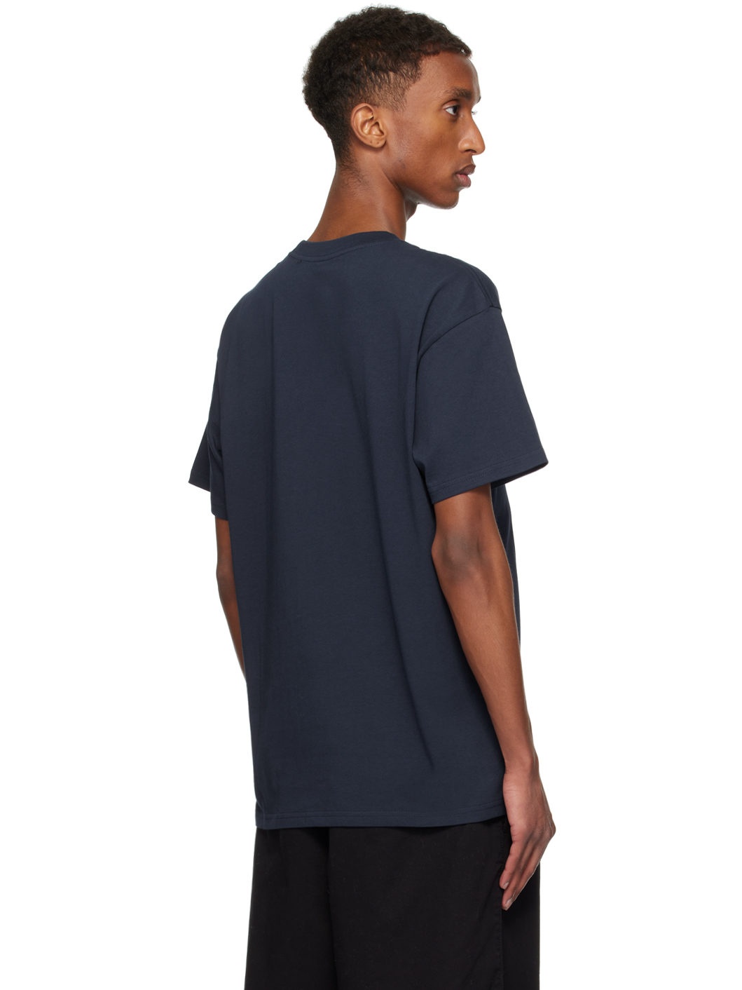 Navy Script Embroidery T-shirt - 3