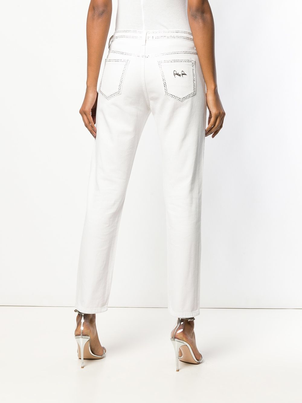 striped skinny jeans - 7
