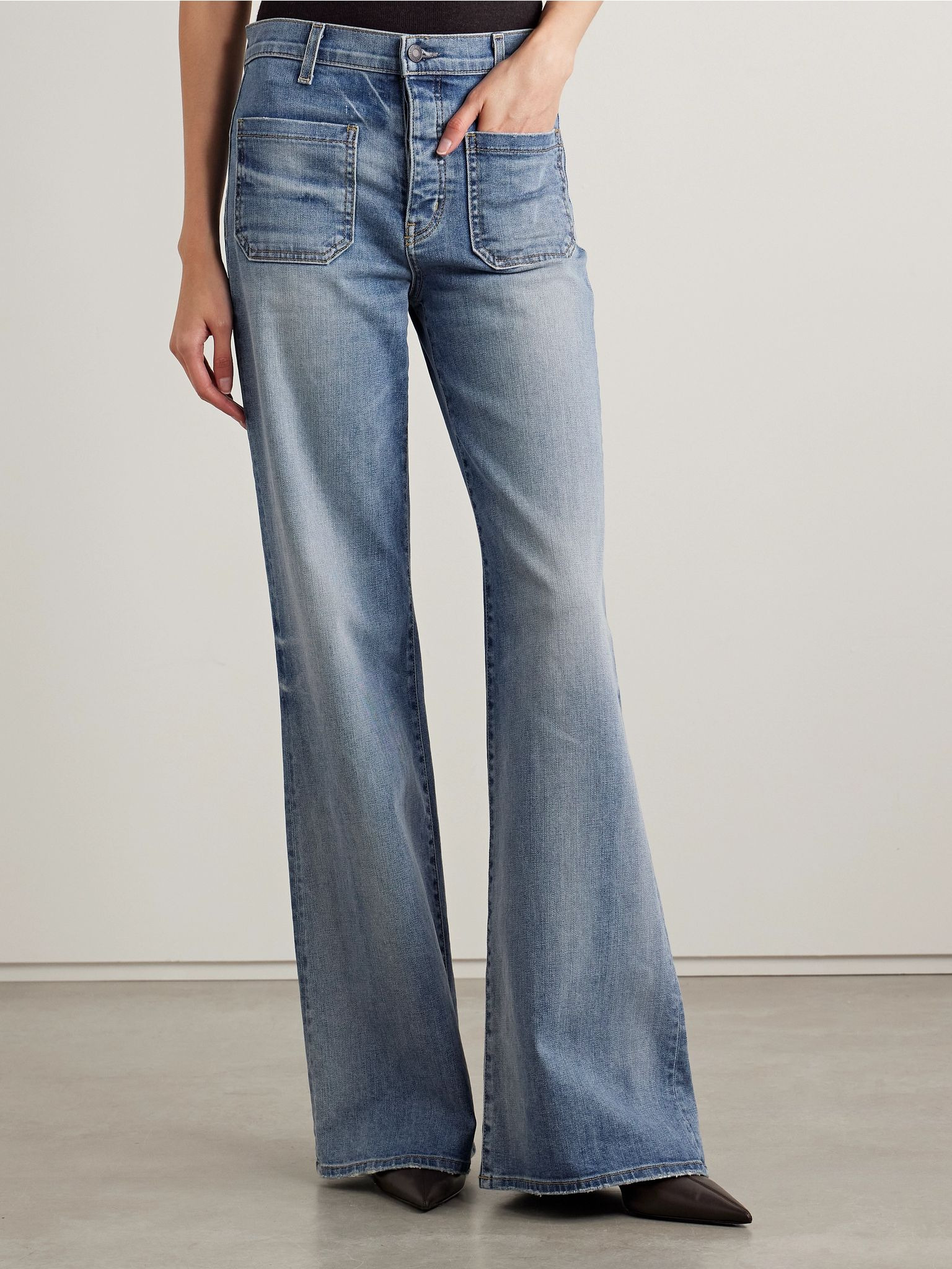 Florence distressed high-rise flared jeans Mid denim - 3
