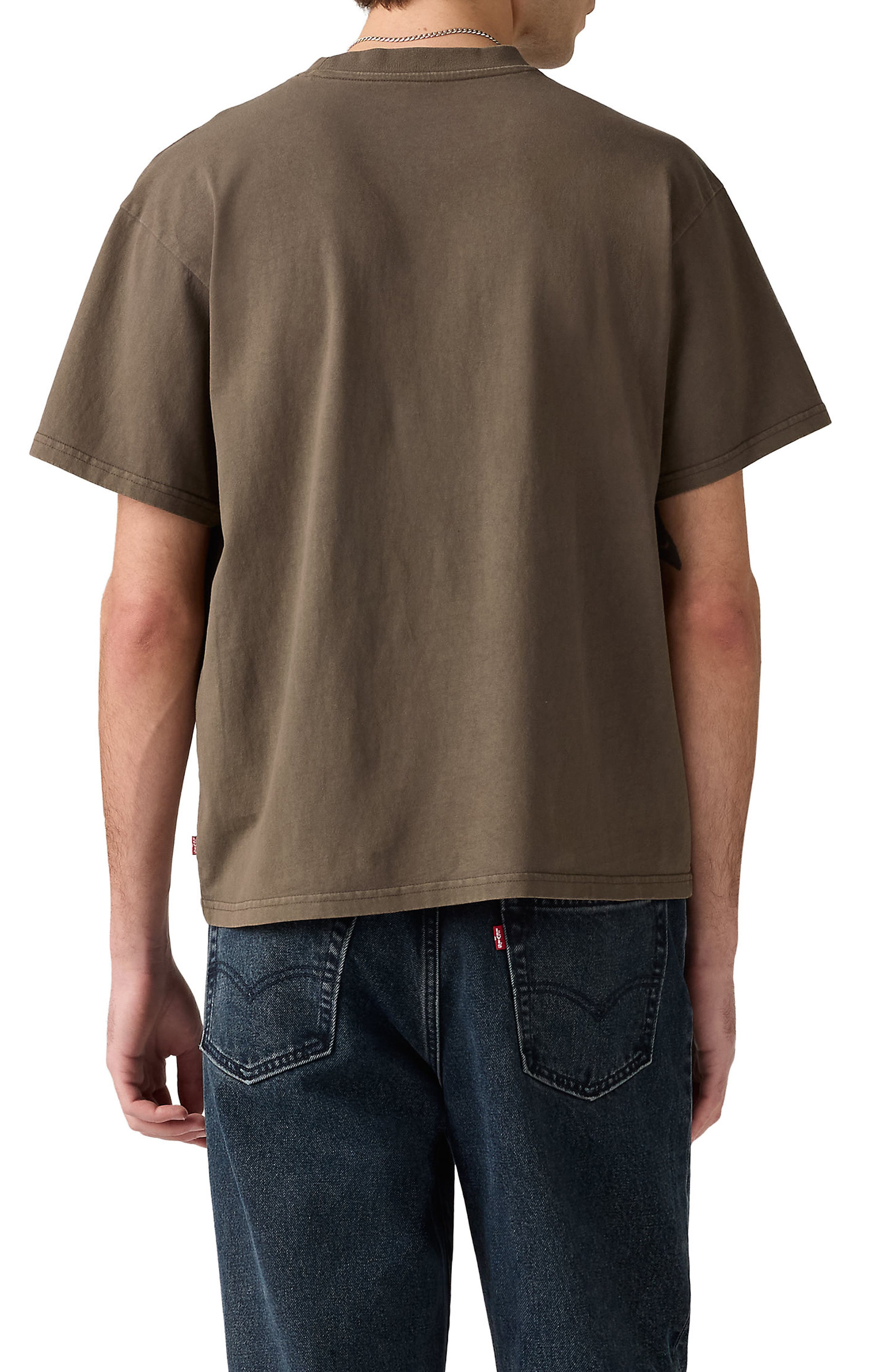 levi's Boxy Crop Cotton T-Shirt in Garment Dye Khaki Green/brown at Nordstrom - 2