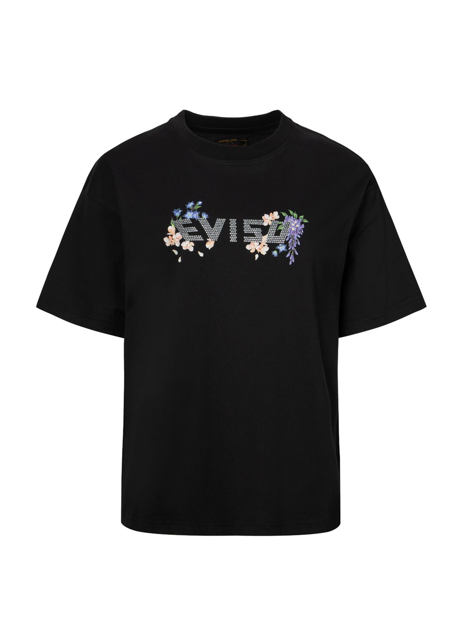 FLORAL PRINT AND RHINESTONE LOGO OVERSIZED T-SHIRT - 11
