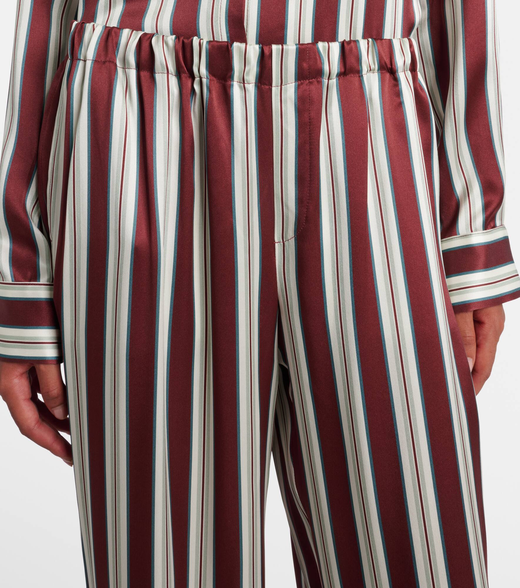 Rosa striped silk satin pajama pants - 4