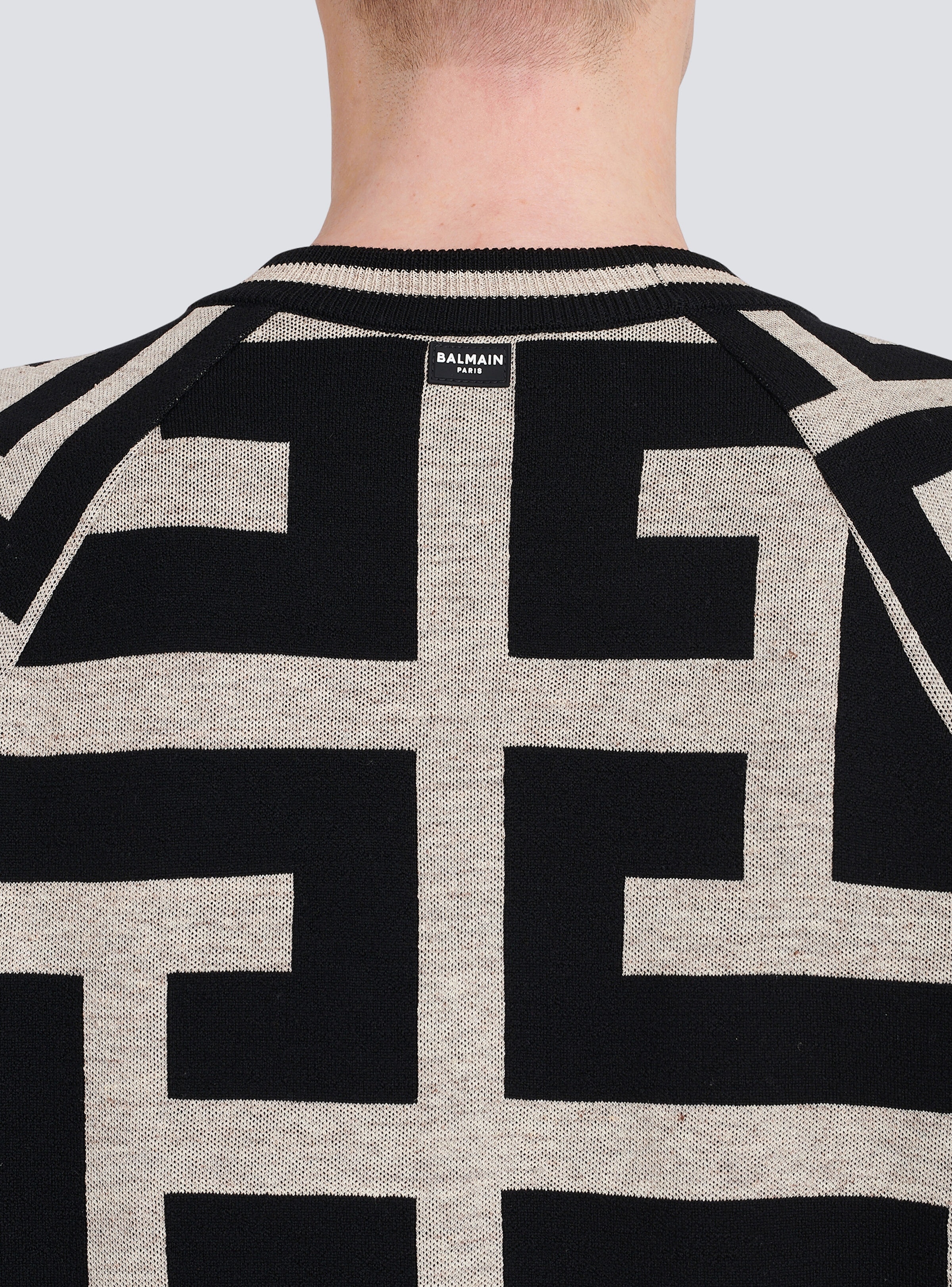 Wool sweater with maxi Balmain monogram - 9