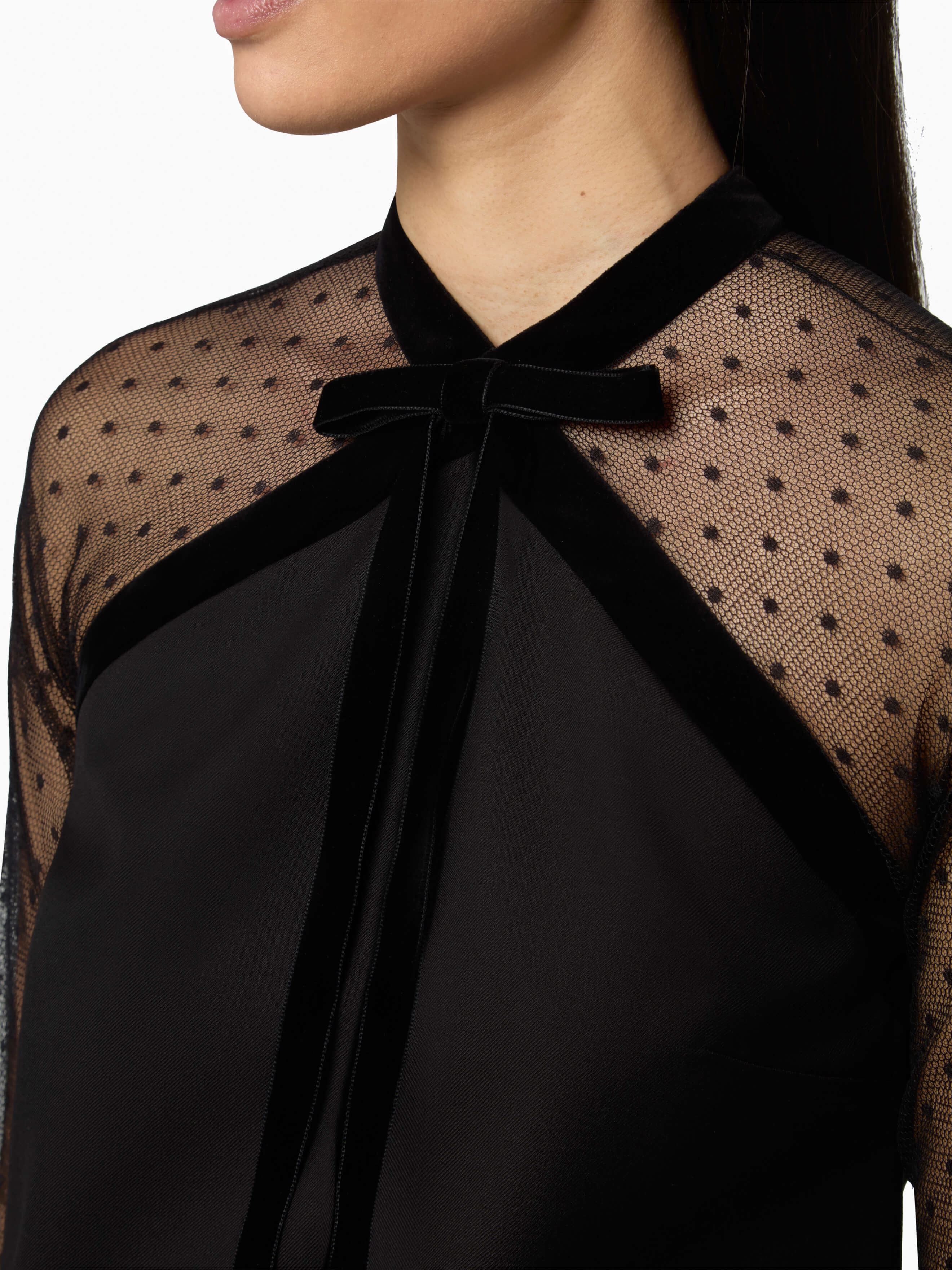 Tulle Sleeves Mini Dress - 3