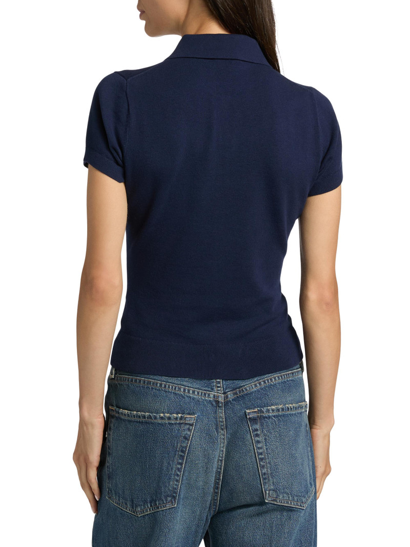 Women's Bentley Cotton Polo Sweater - Navy 5