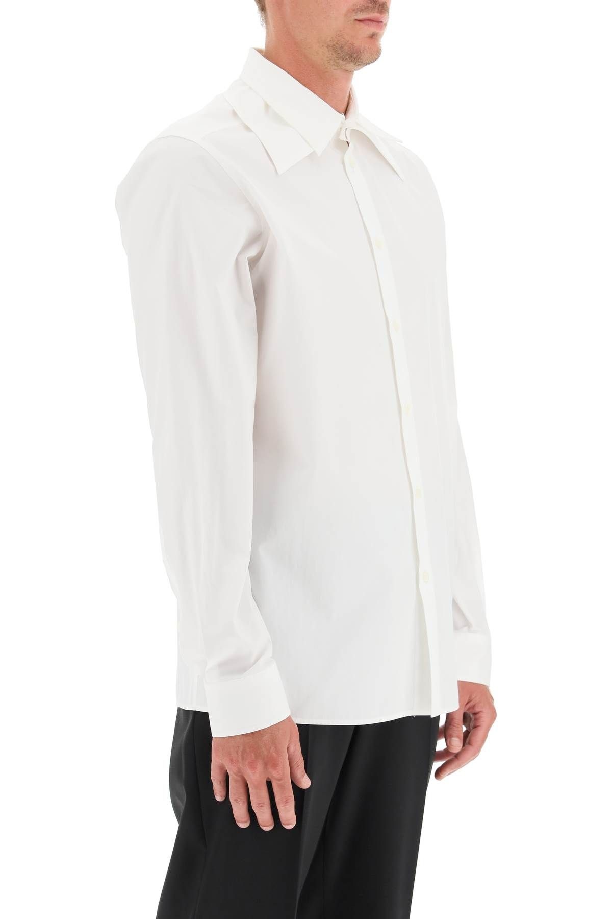 POPLIN SHIRT WITH REMOVABLE WIDE COLLAR - 3