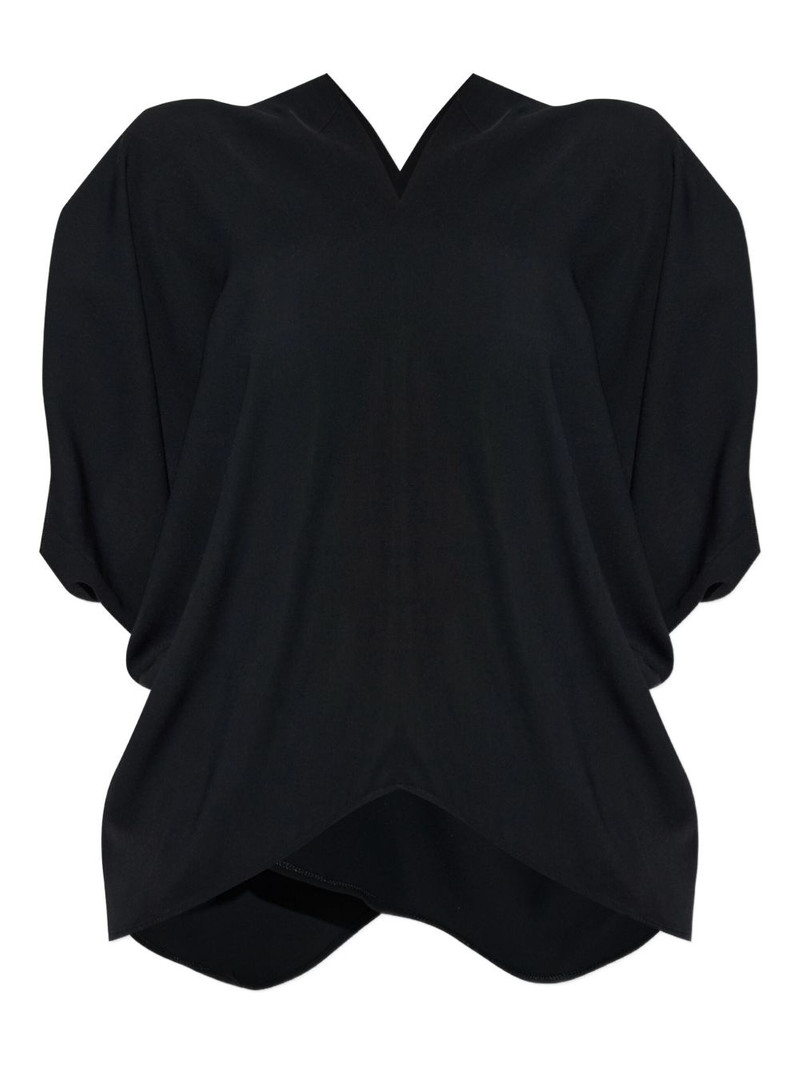 draped V-neck blouse 1