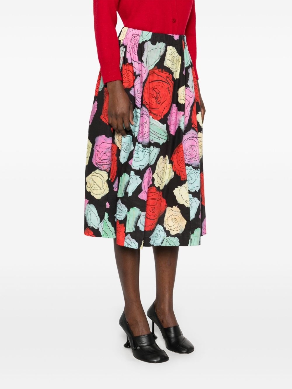 floral-print skirt - 3