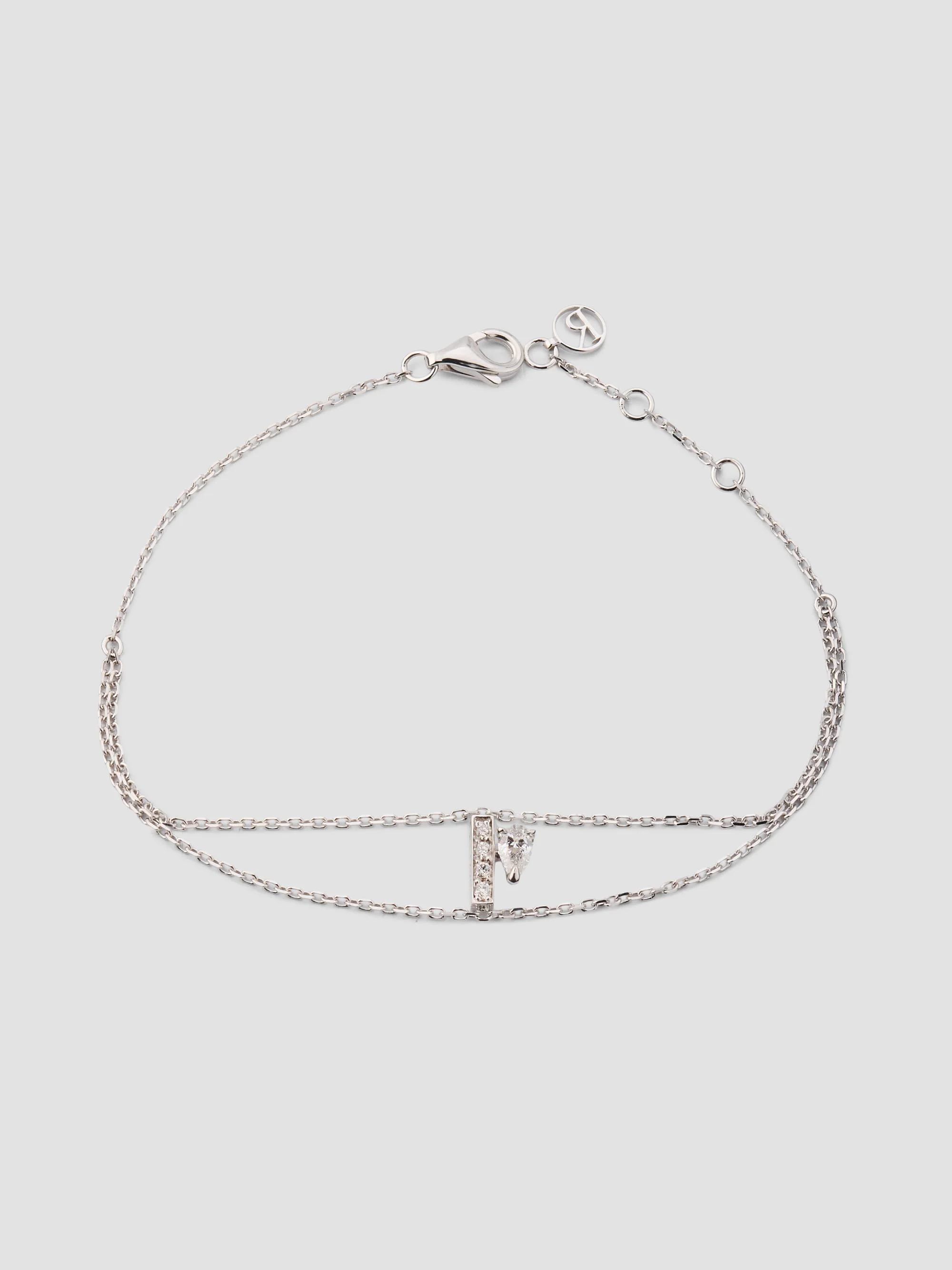 Women's Letters 18K White Gold & 0.20 TCW Diamond Bracelet - White Gold - 1