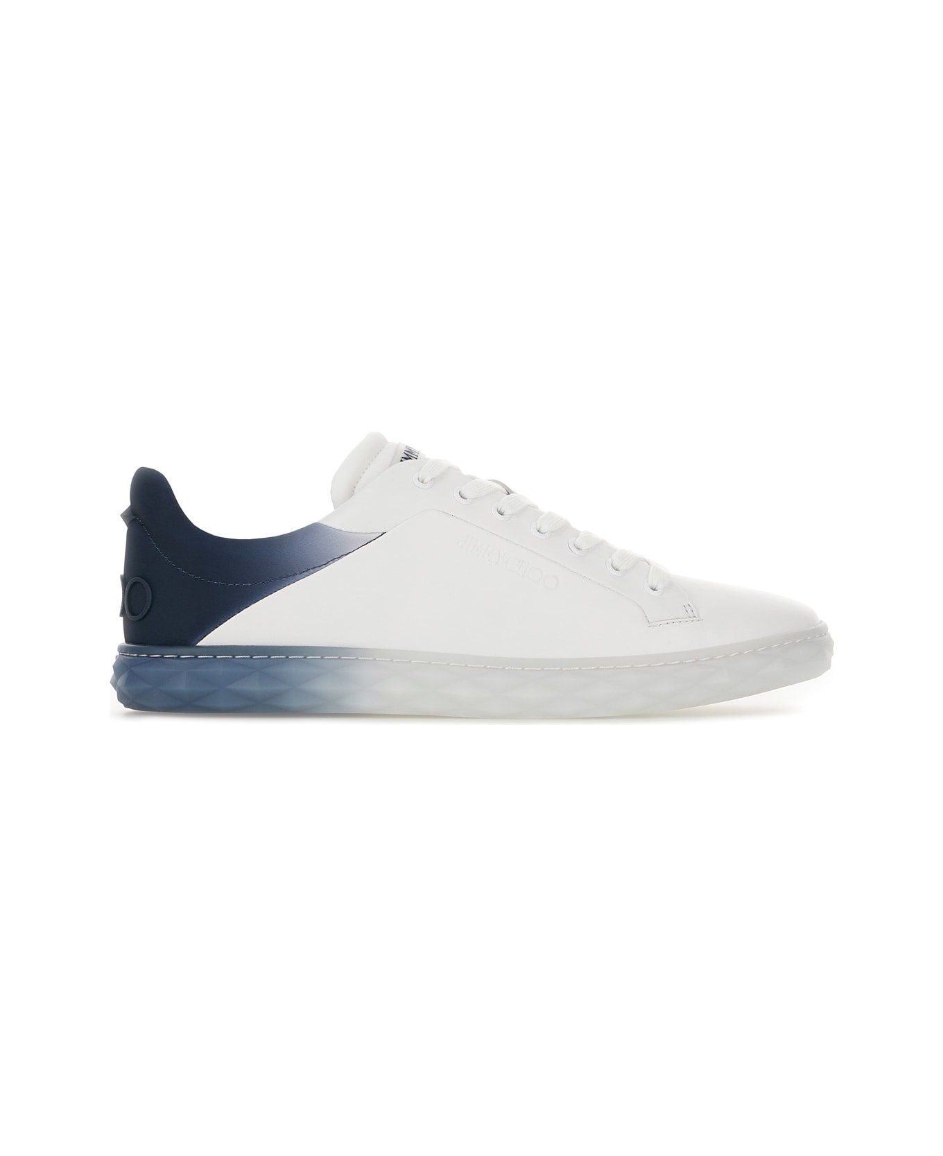 White Leather Diamond Light Sneakers - 1