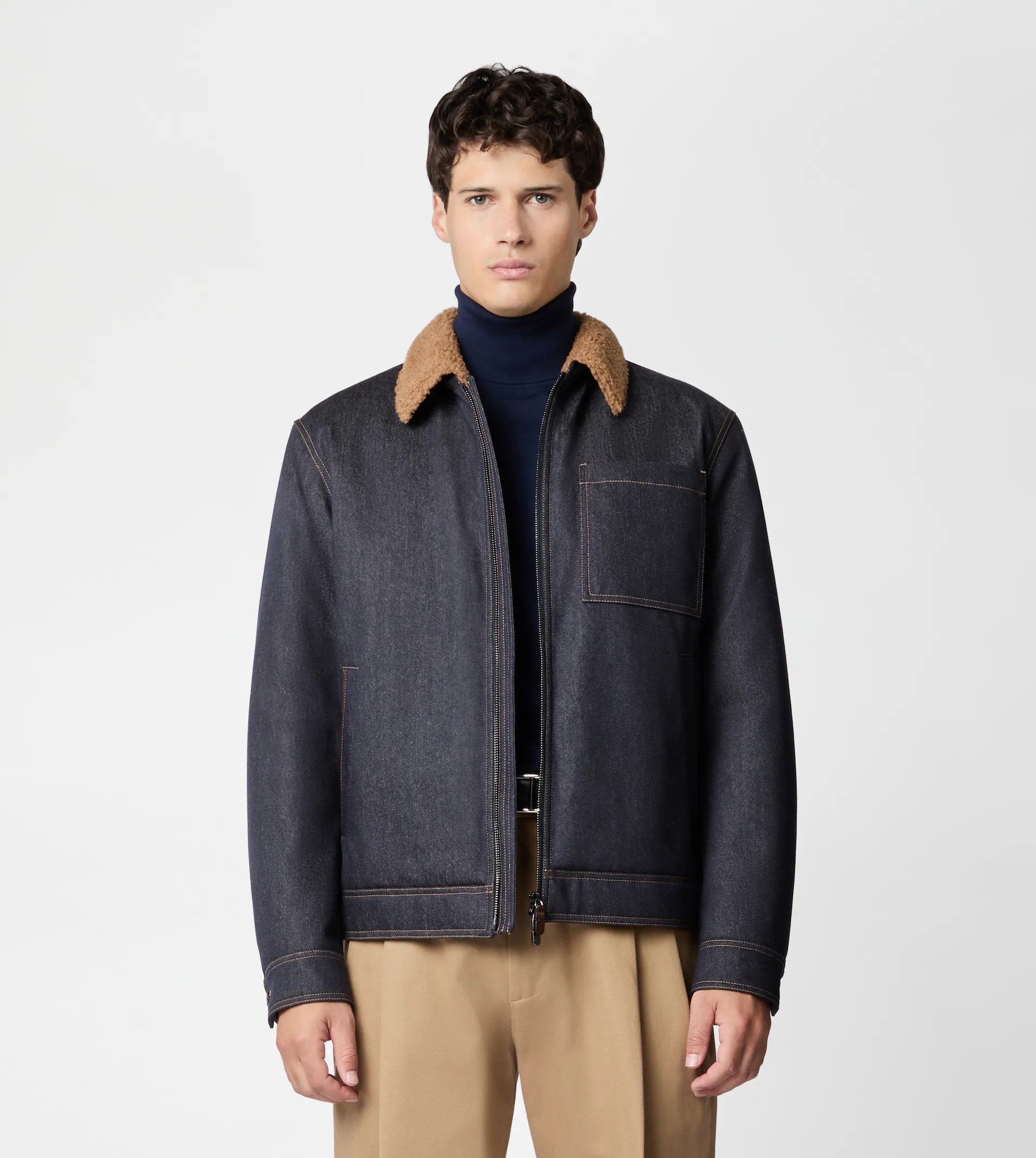 TRUCKER JACKET IN WOOL DENIM - BLUE - 6