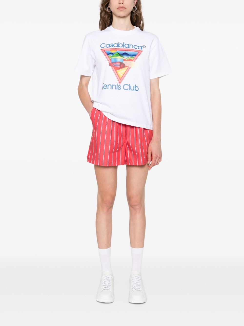 Tennis Club Icon triangle-print T-shirt - 2