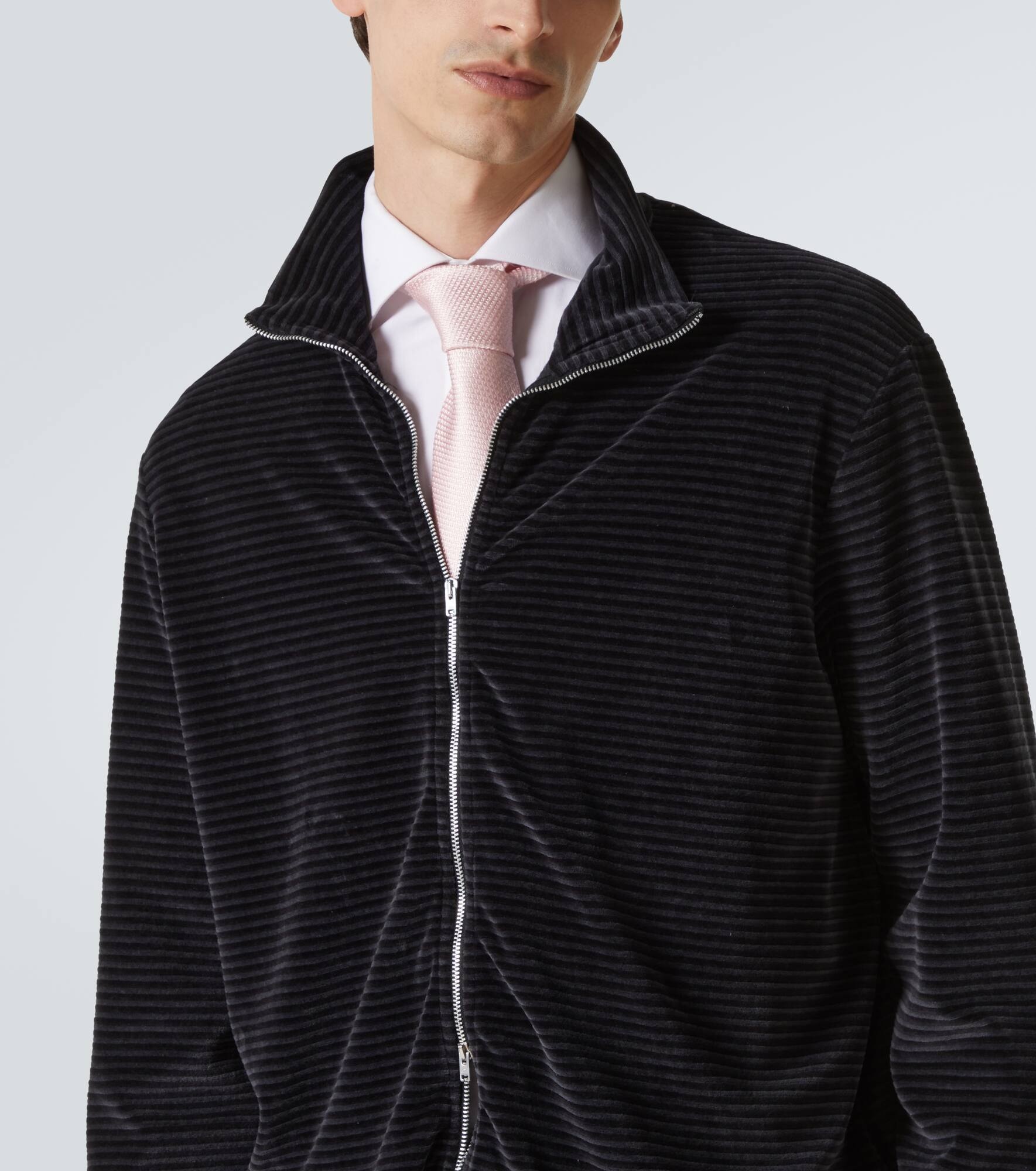 Shrunken striped cotton-blend track jacket - 5