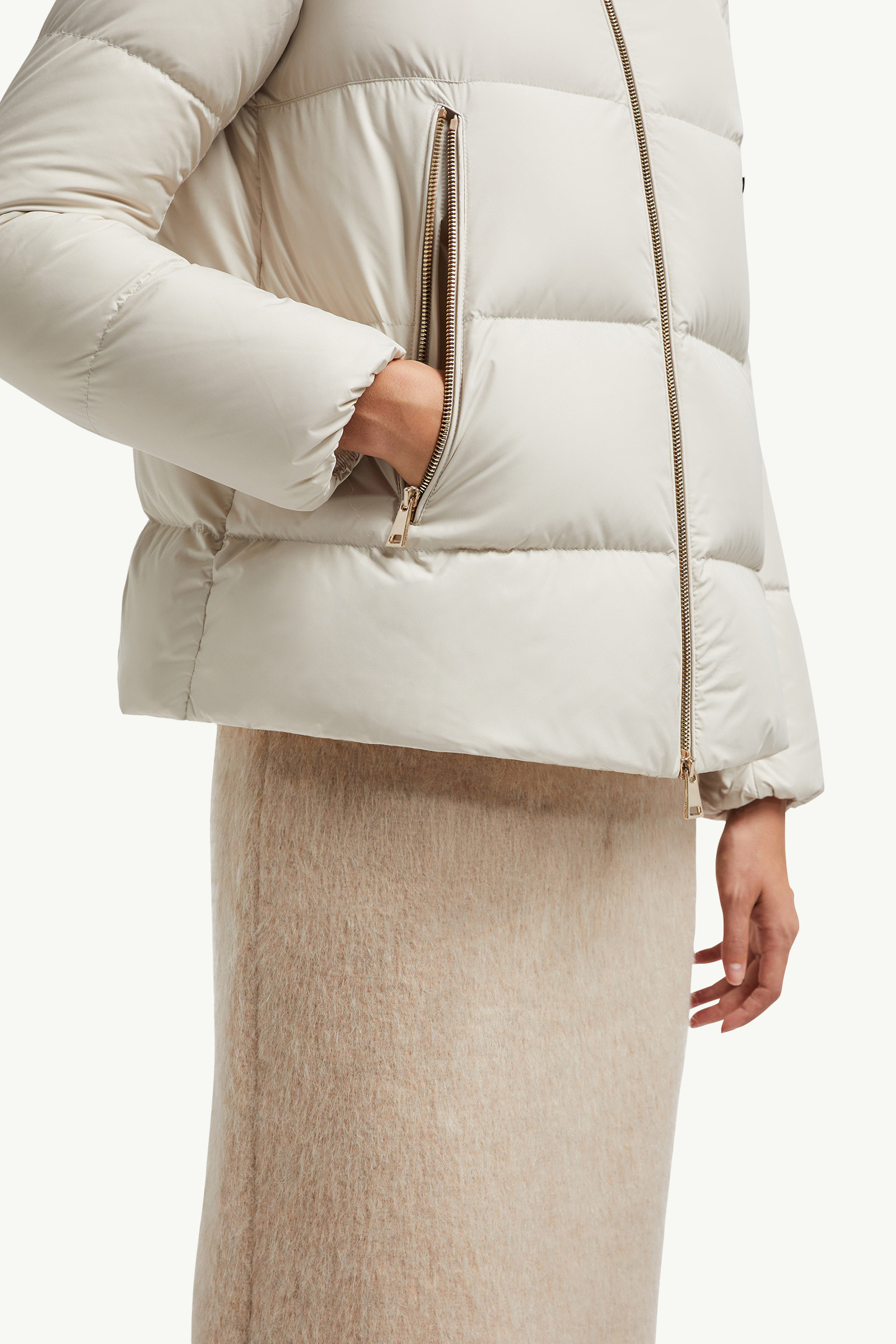 Laichefur Hooded Shearling-Trimmed Short Down Jacket - 6