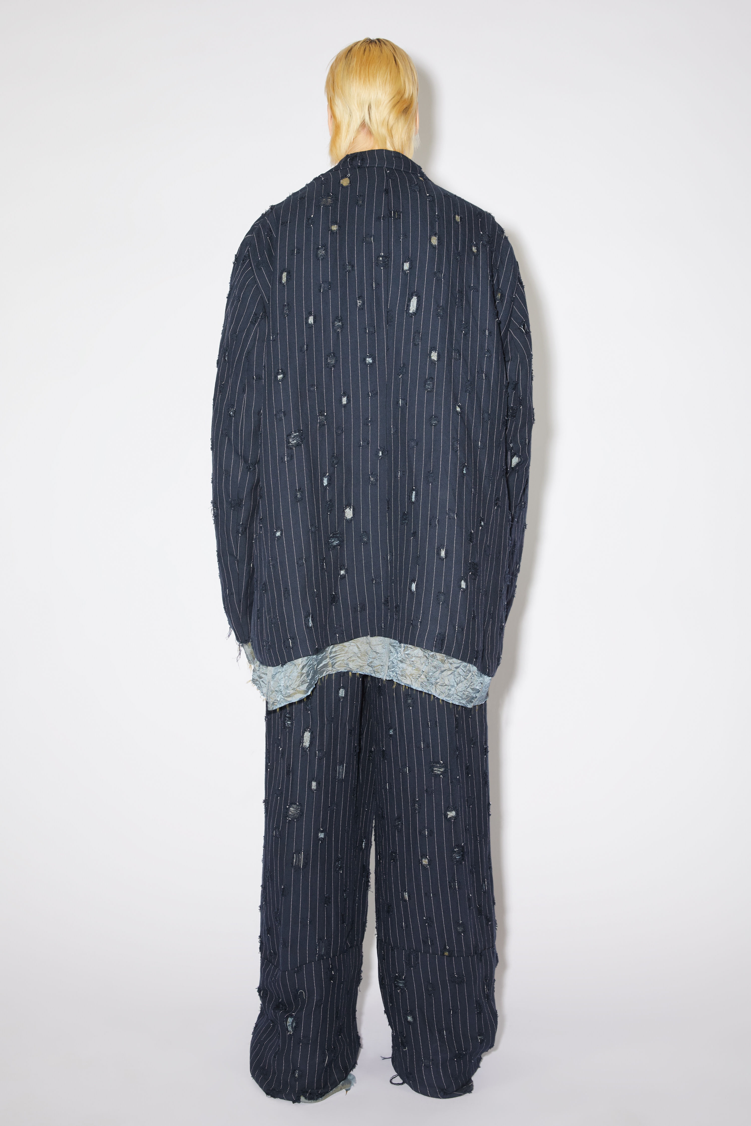 Oversized fit suit jacket - Navy - 3