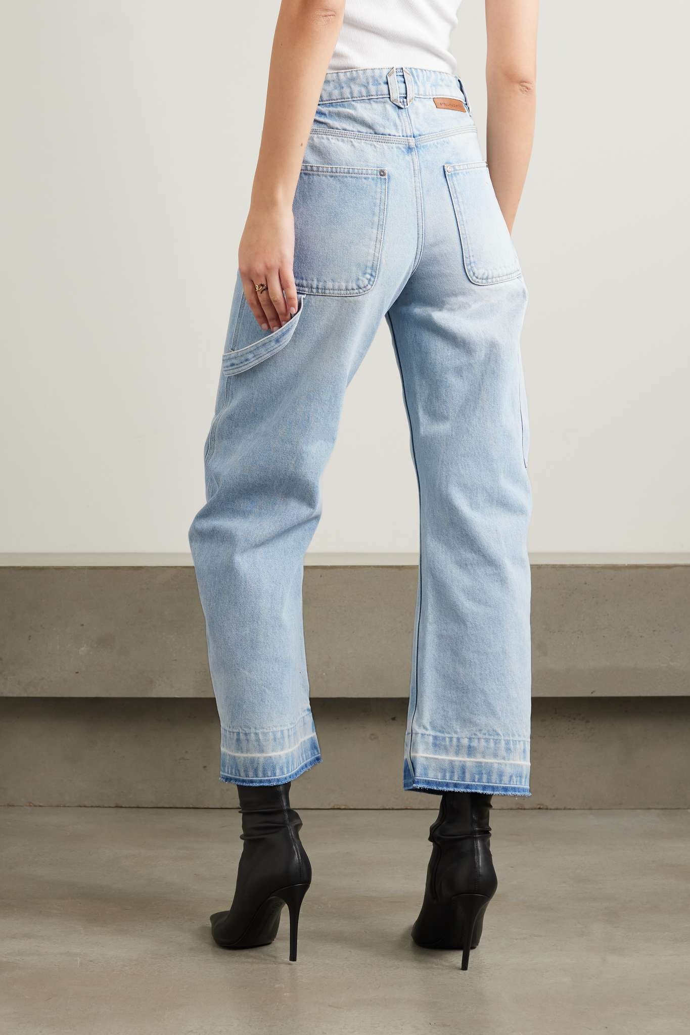 Distressed mid-rise straight-leg jeans - 4