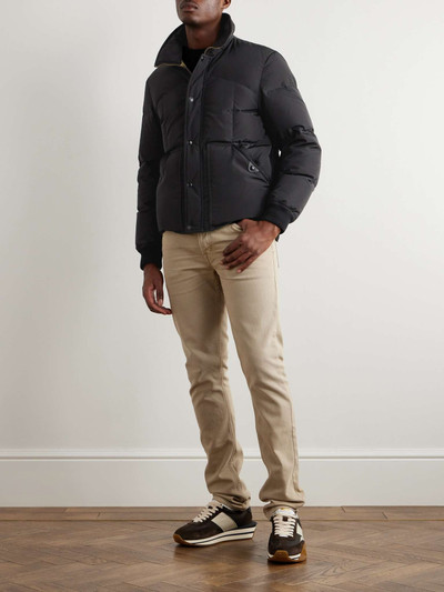 TOM FORD Quilted Padded Leather-Trimmed Shell Down Jacket outlook