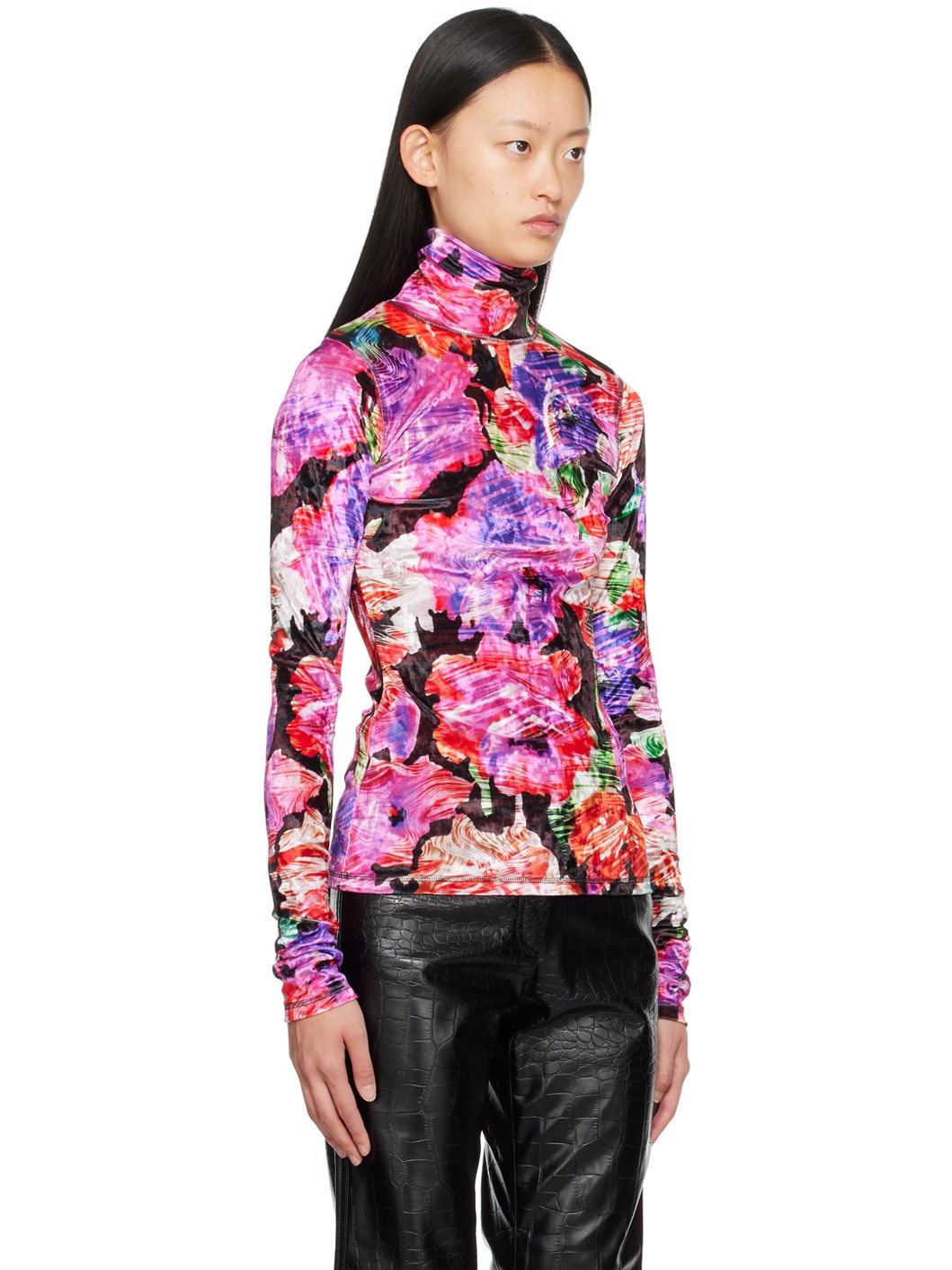 Multicolor Printed Turtleneck - 2