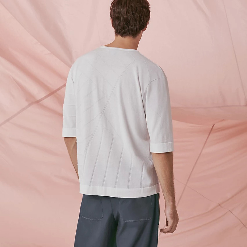 Hermès "Pique voilier" henley collar boxy fit t-shirt outlook