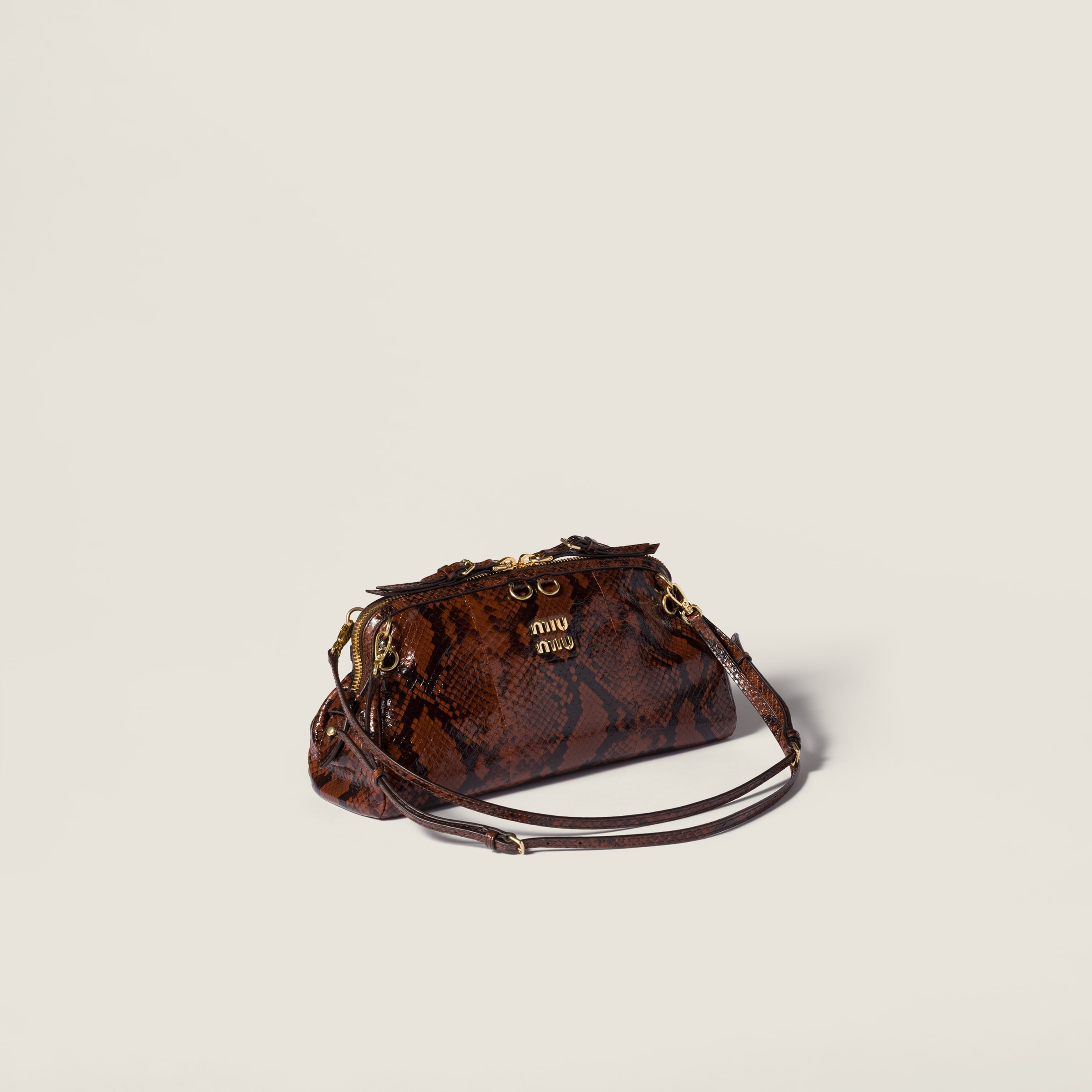 Python-print Ayers leather clutch - 2