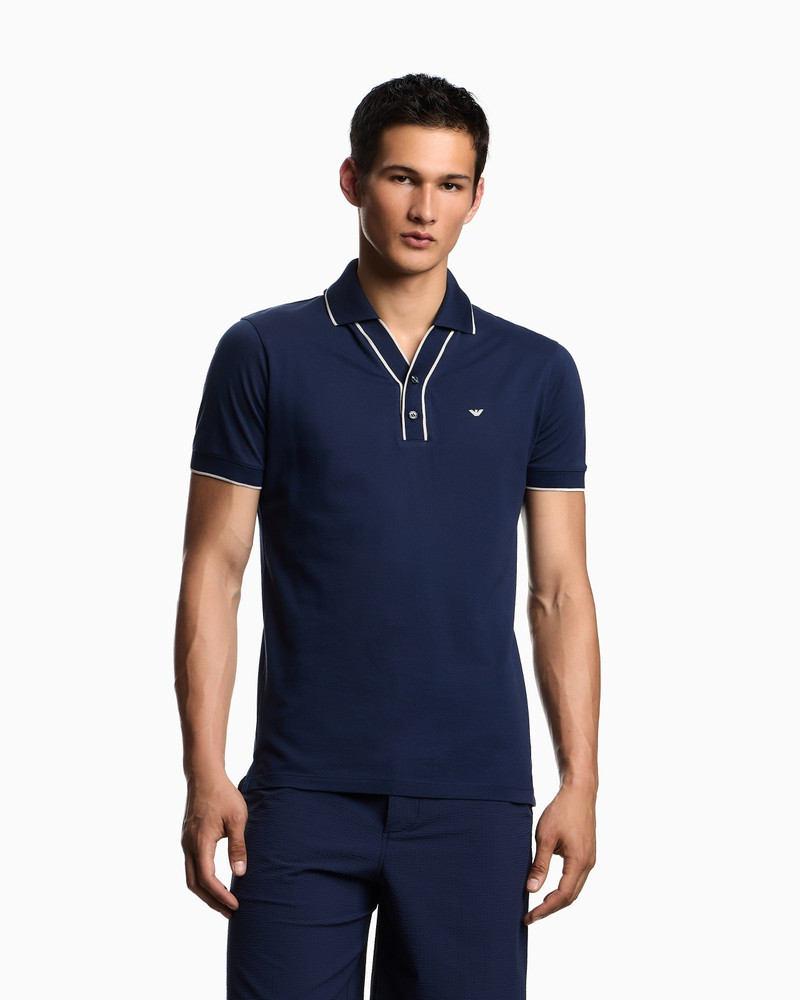 EMPORIO ARMANI PIQUÉ POLO SHIRT WITH CONTRASTING EDGES outlook