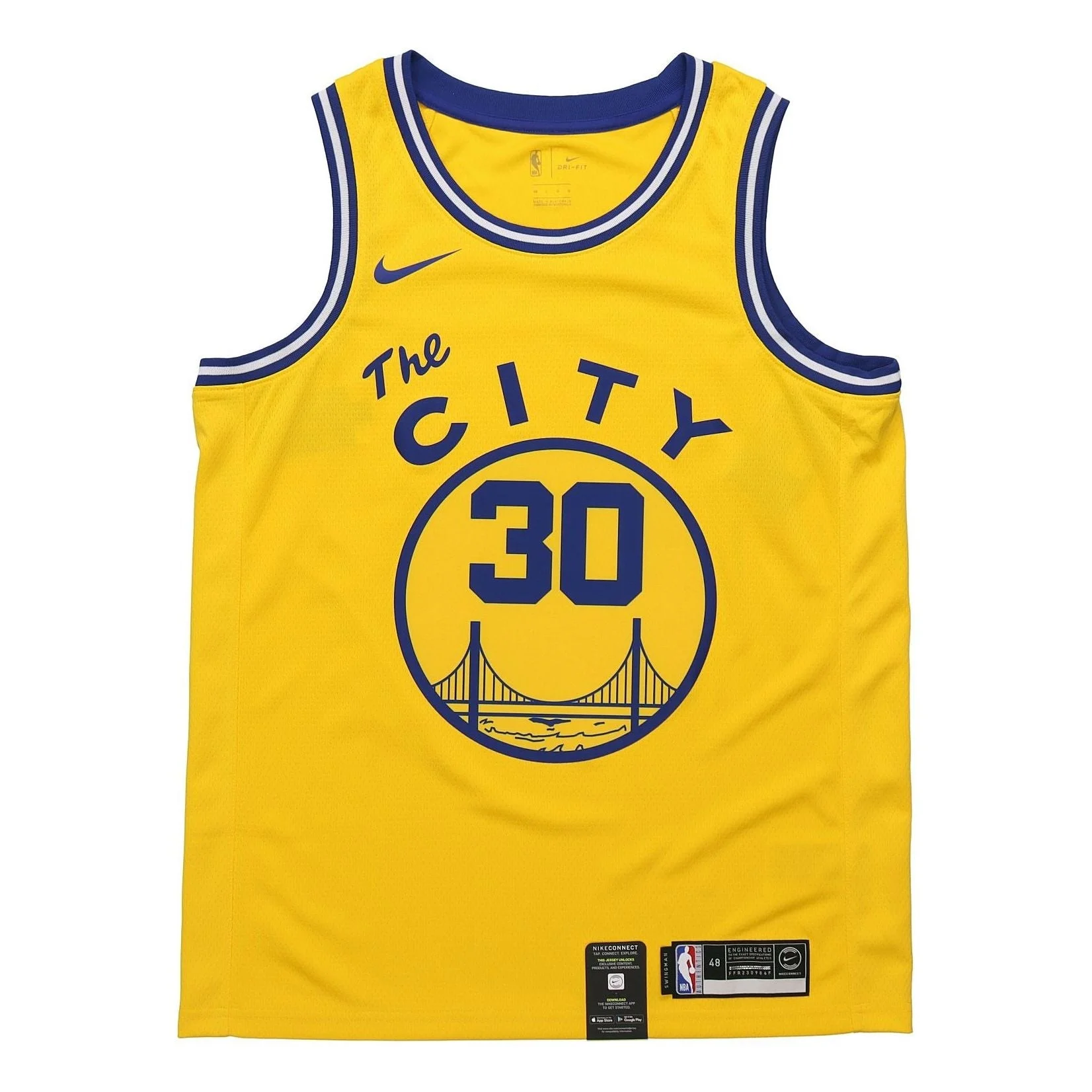 Nike NBA 골든 스테이트 전사 Nike Hardwood Classics Curry Swingman Home Jersey Yellow BQ8109-729 - 1