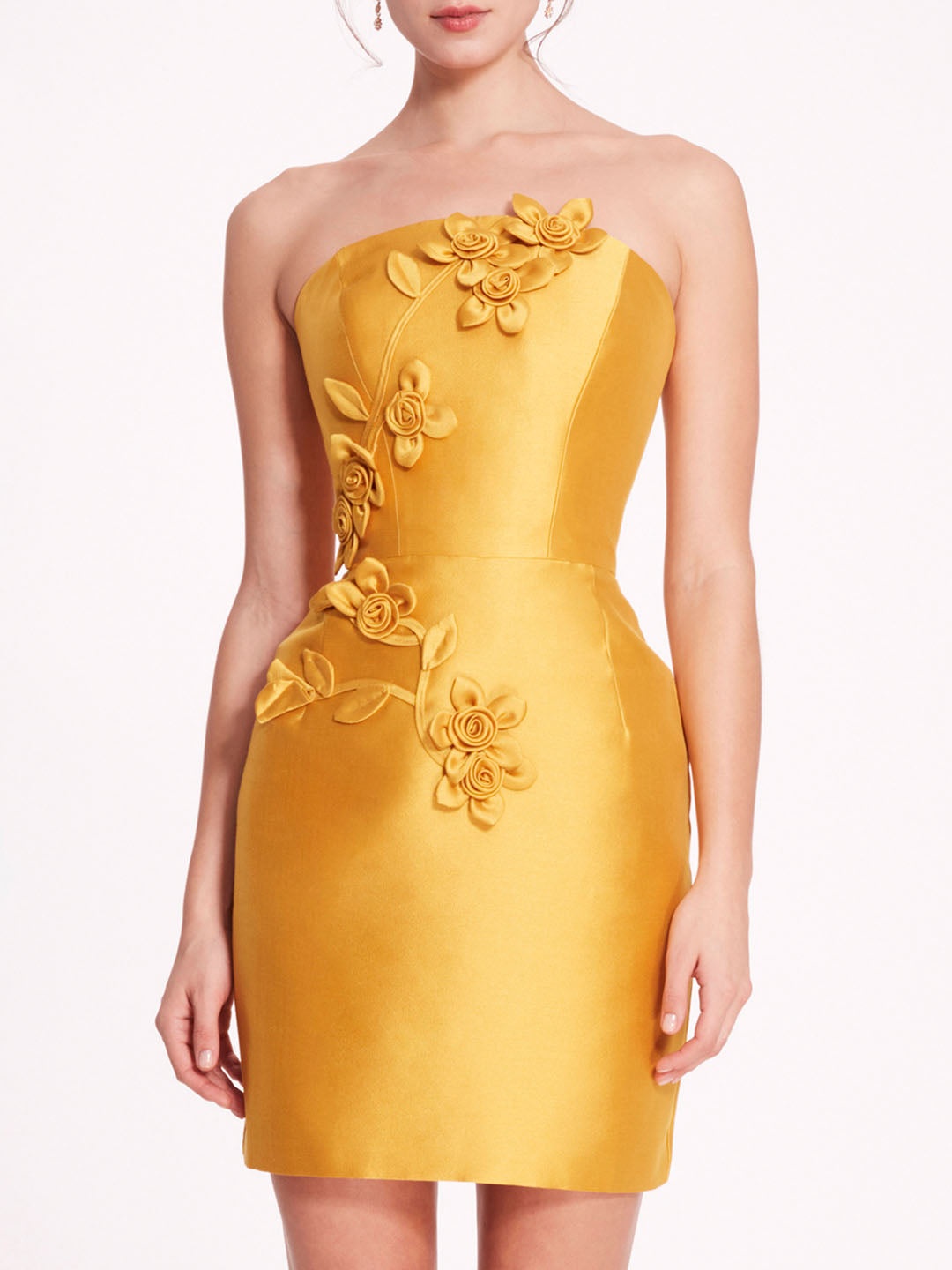 FLORAL MIKADO MINI DRESS - 4
