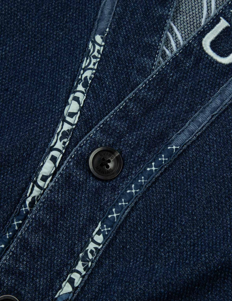 KAMON APPLIQUÉ EMBROIDERY LOOSE FIT DENIM KIMONO 10