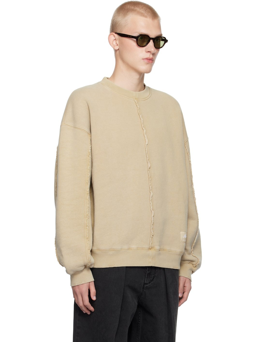 Tan Chopped Distressed Sweatshirt - 2