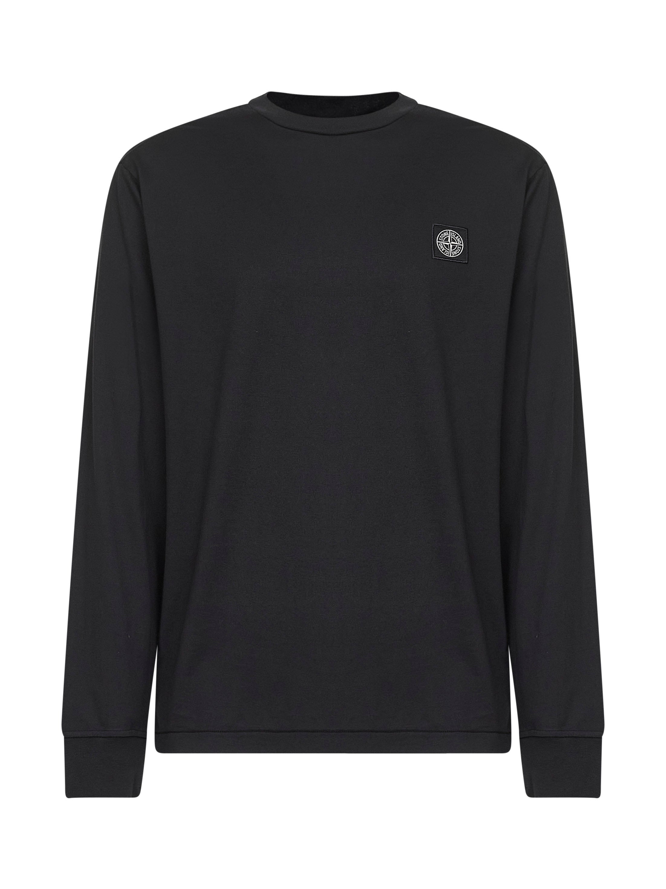 Stone Island Men Black Cotton Jersey Long-Sleeved T-Shirt - 1