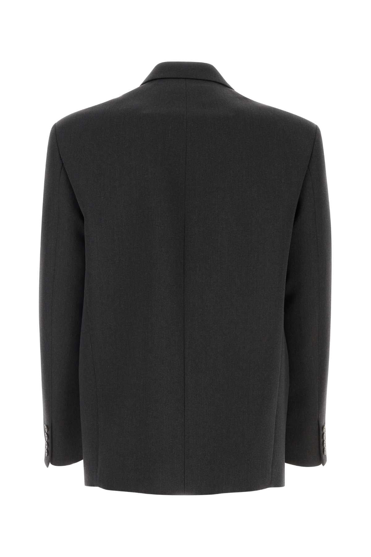 Valentino Garavani Men Graphite Wool Blazer - 2