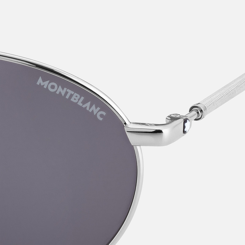 Montblanc Square Silver-Colored Metal Frame Sunglasses outlook