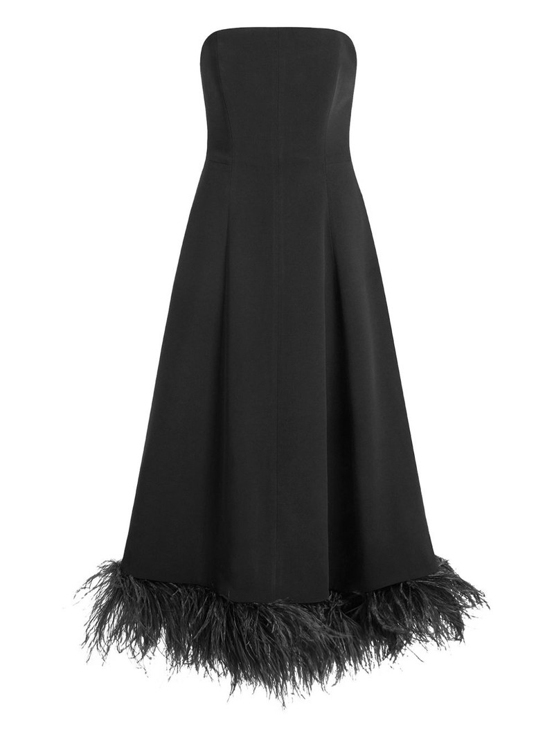Gioele feather-trim midi dress 1