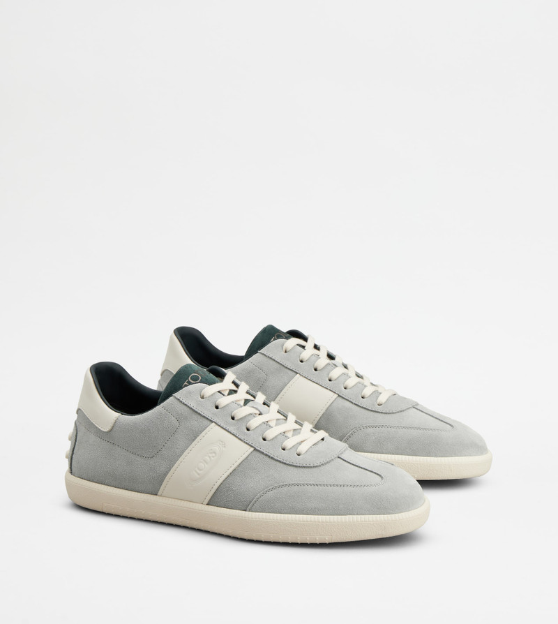 TOD'S TABS SNEAKERS IN SUEDE - LIGHT BLUE, WHITE, GREEN 2