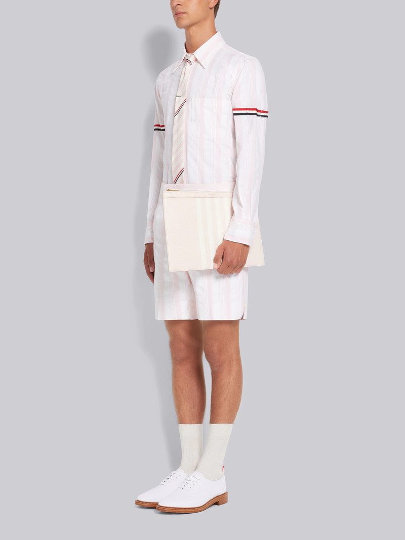 Light Pink Pebble Grain Leather 4-Bar Applique Medium Document Holder 4