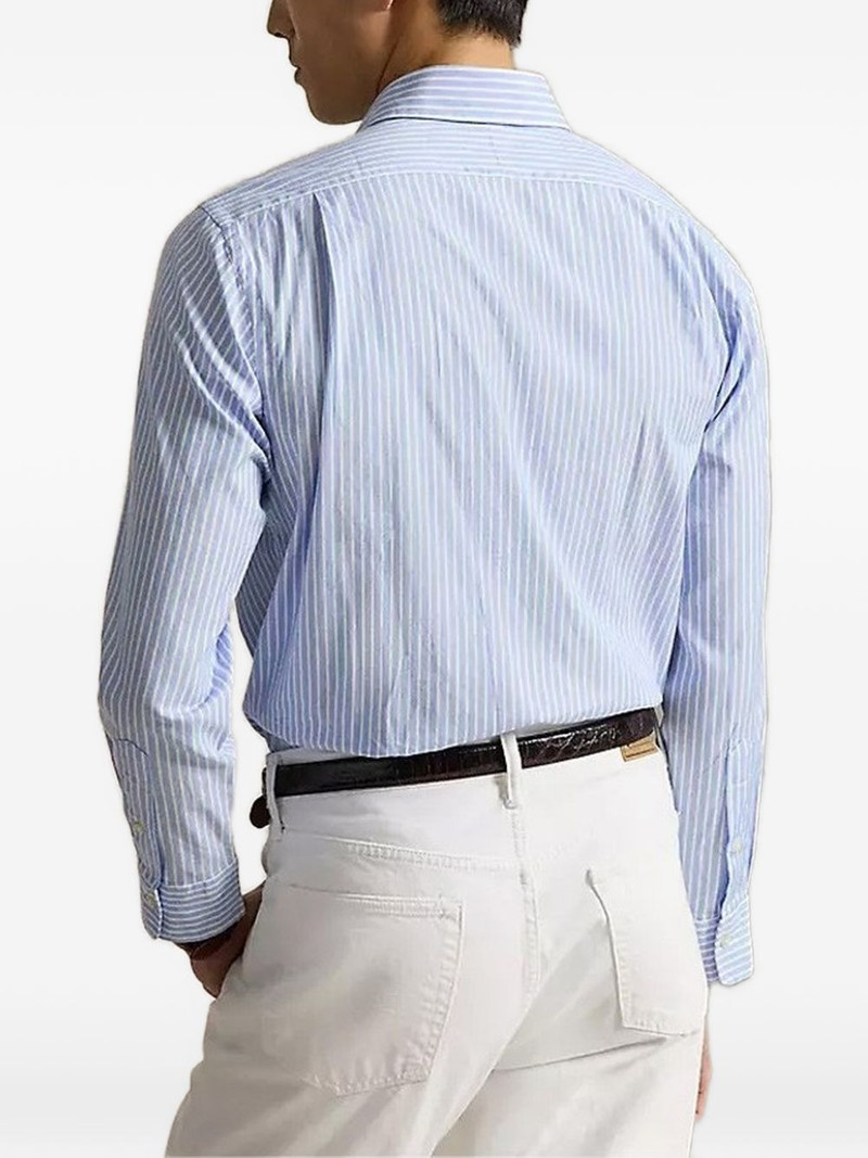 striped-pattern chest-logo shirt 3