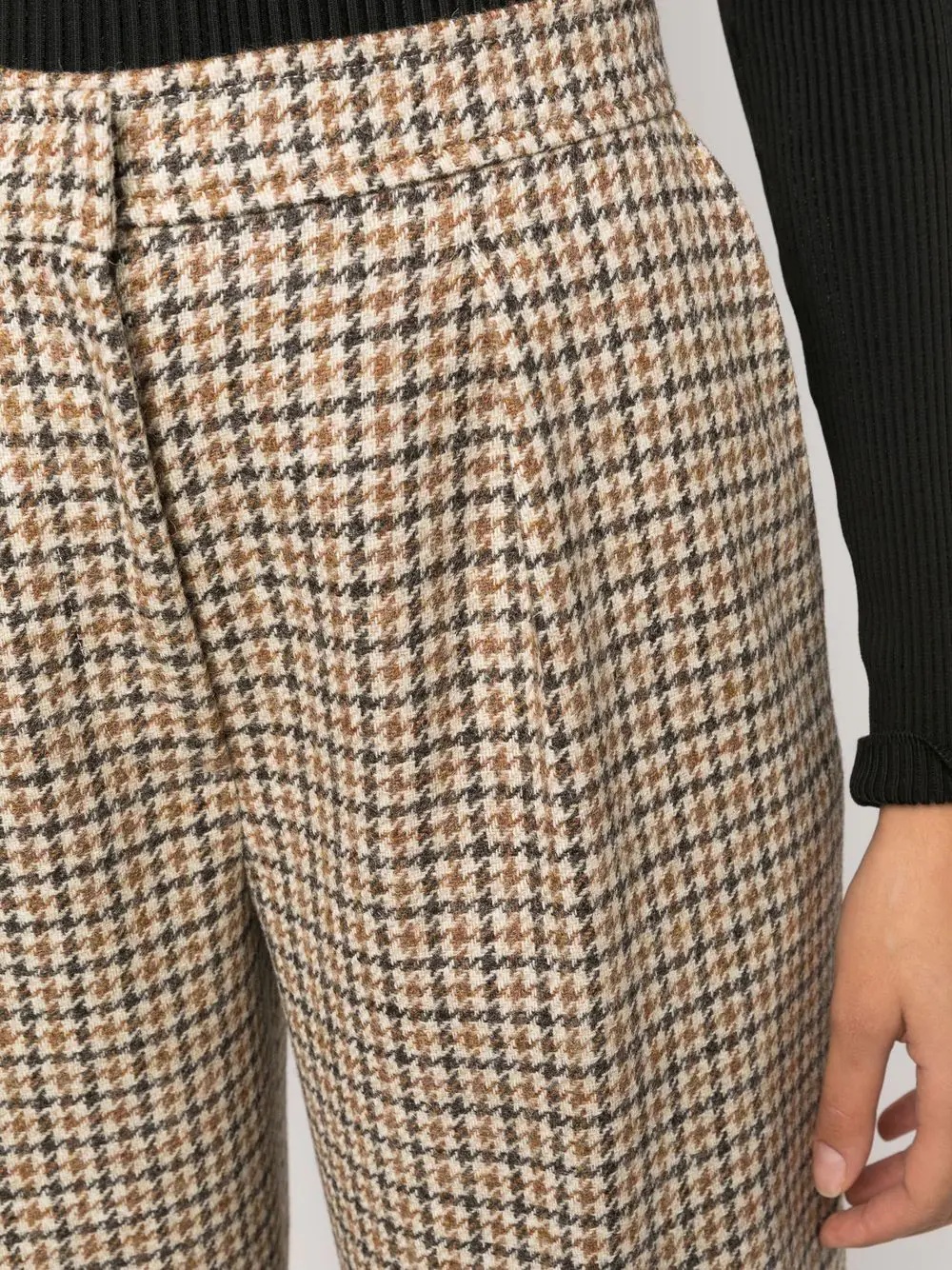 checked wide-leg trousers - 4