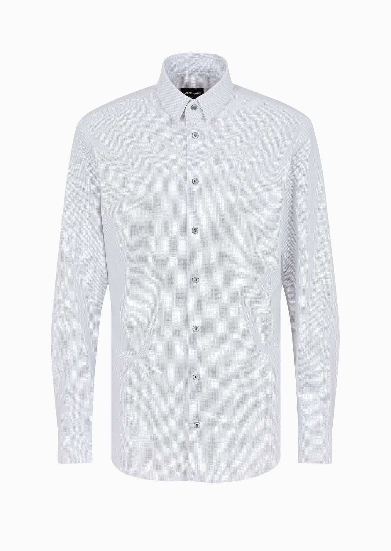 Slim-fit technical jersey shirt with micro-pattern - 1