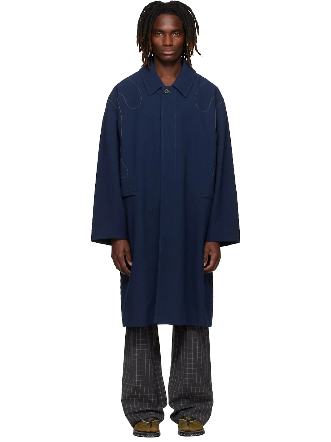 Navy Euri K-Shoulder Coat - 1