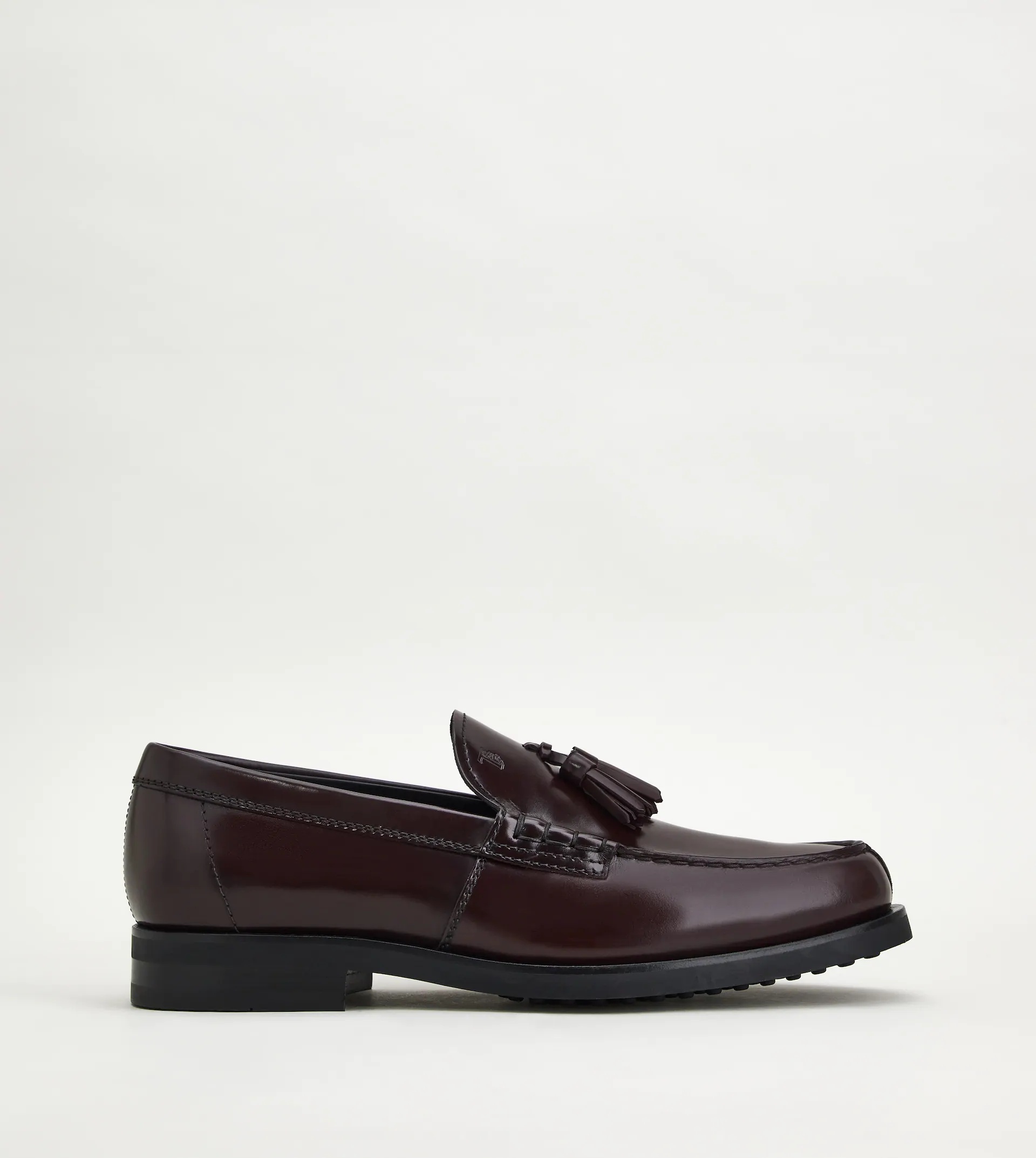 LOAFERS IN LEATHER - BURGUNDY - 1