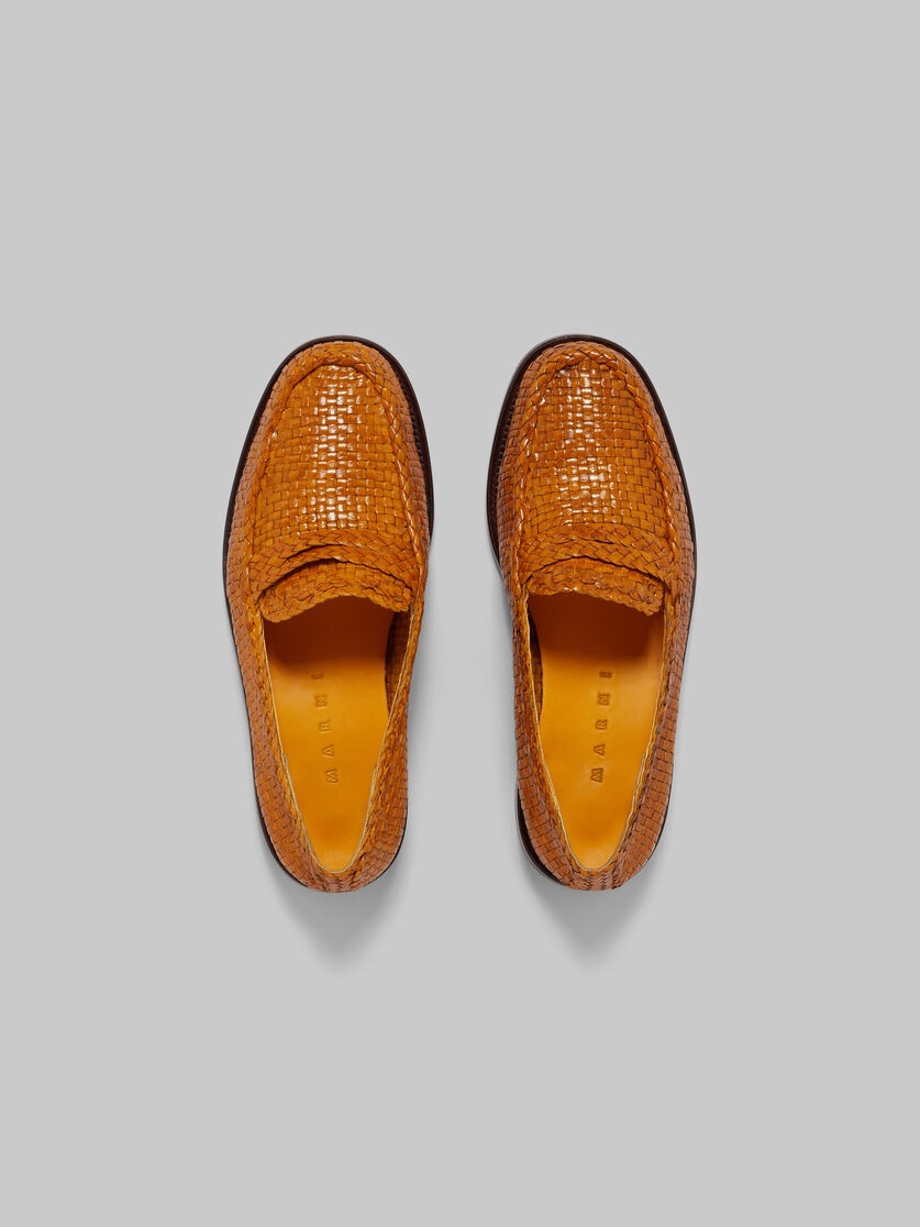 ORANGE WOVEN LEATHER BAMBI LOAFER - 4