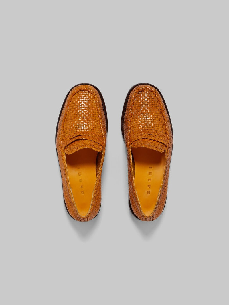 ORANGE WOVEN LEATHER BAMBI LOAFER 4