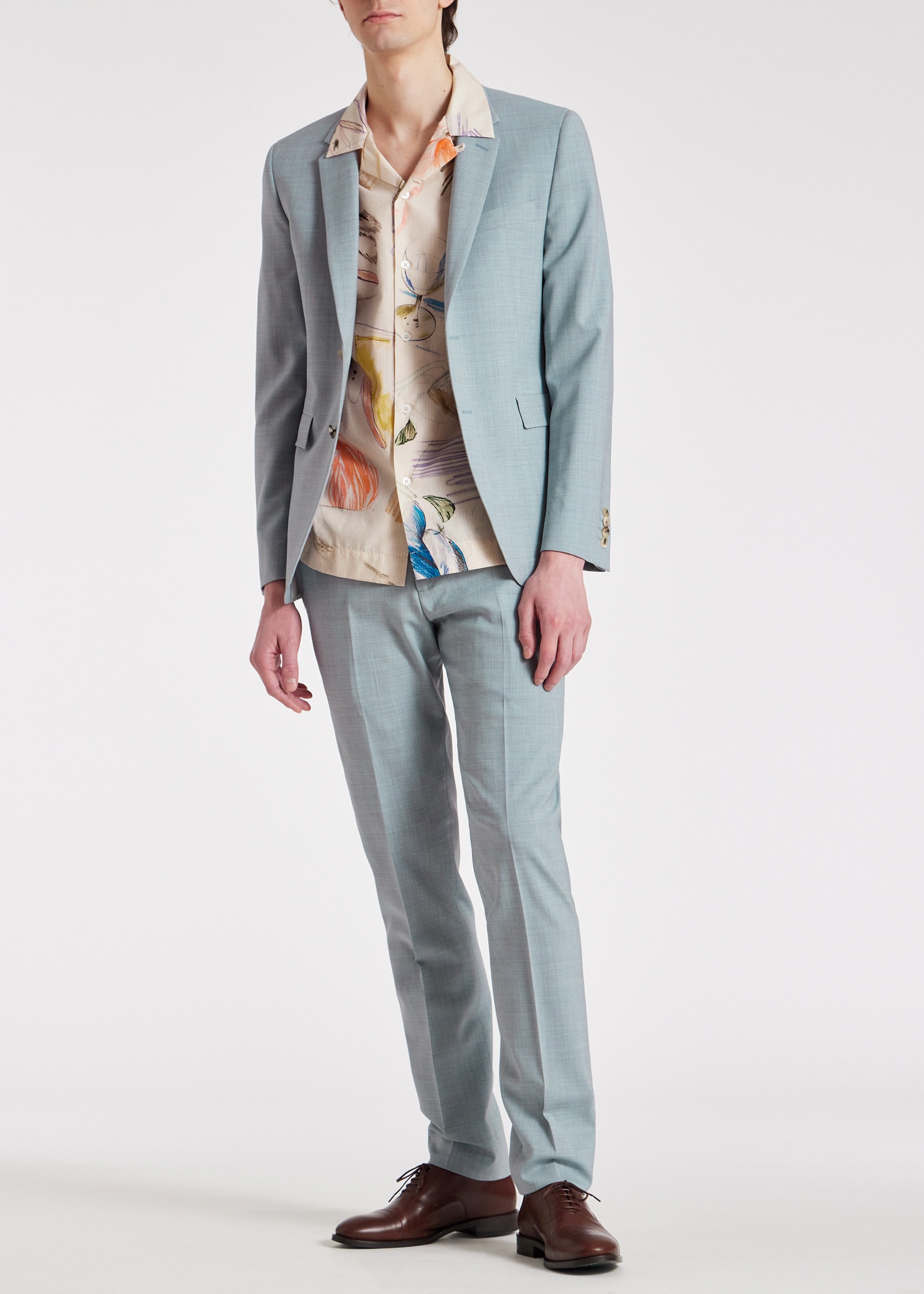 The Kensington - Light Blue Marl Overdyed Stretch-Wool Suit - 7