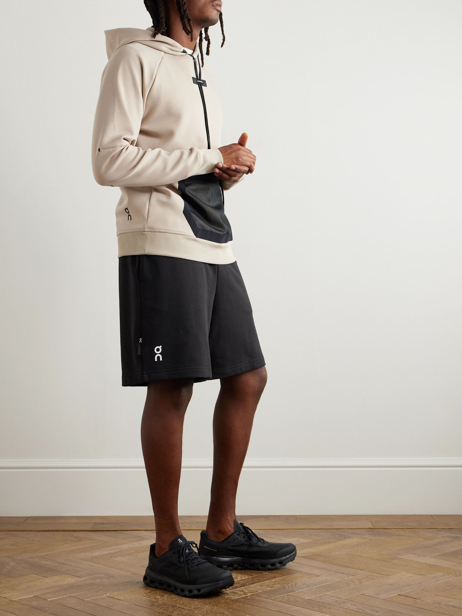 Club Logo-Print Cotton-Blend Jersey Shorts Black - 2