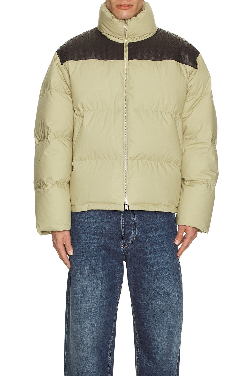 Intrecciato Shoulder Accent Puffer Jacket - 3