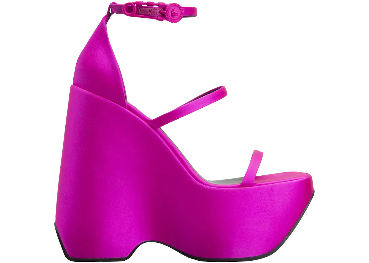 Versace 160mm Triplatform Sandals Deep Fuchsia Satin - 1