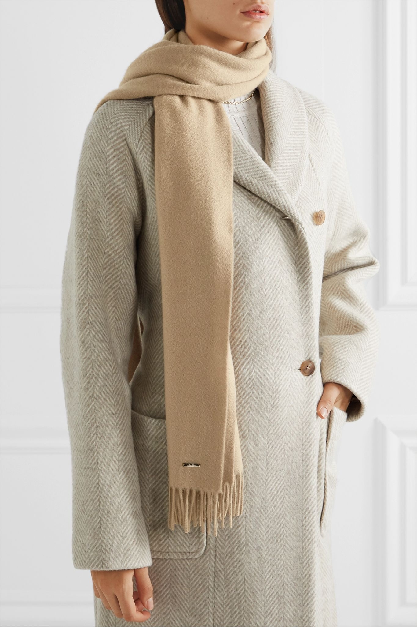 Fringed cashmere scarf - 2