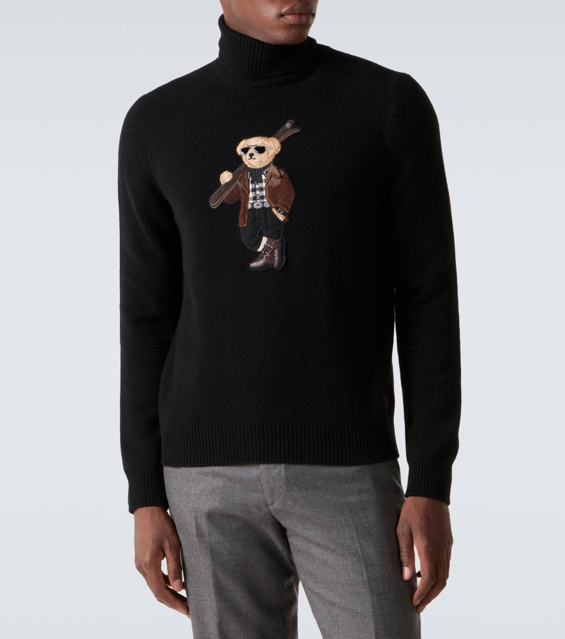 Embroidered cashmere turtleneck sweater 3