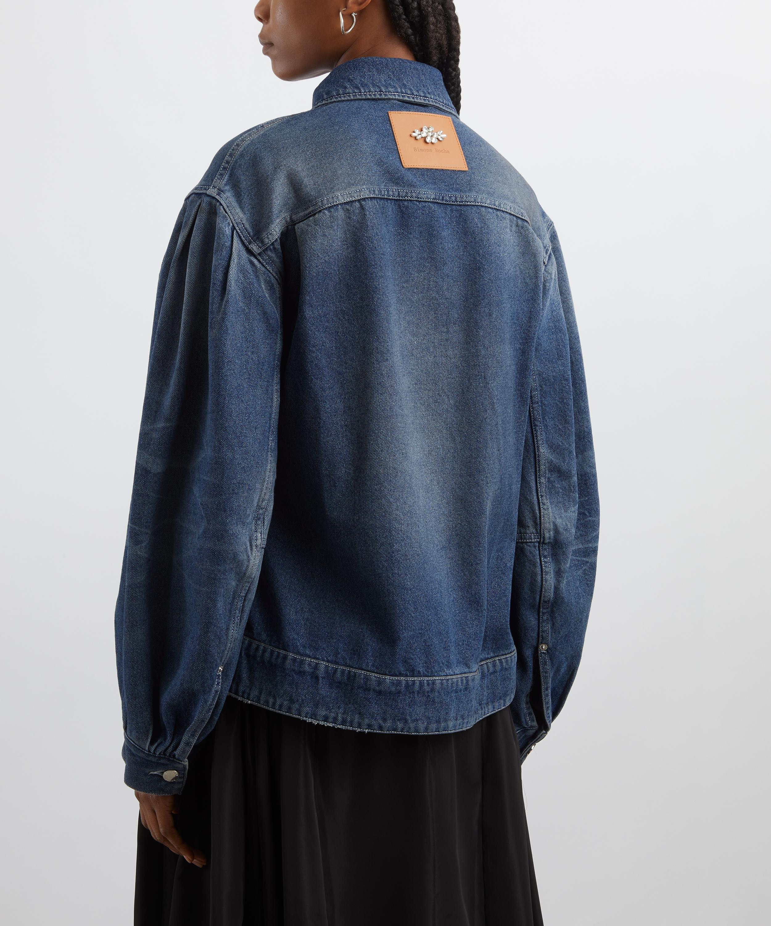 Distressed Denim Biker Jacket - 4